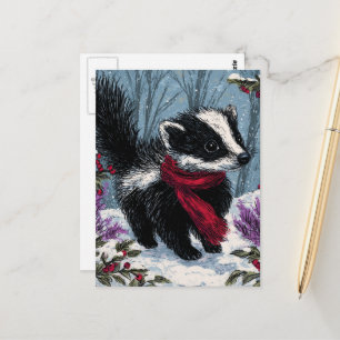 Carte Postale Suie Scunk en hiver