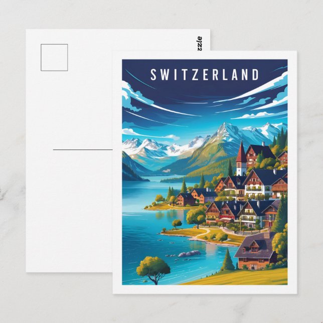 Carte Postale Suisse Lieu de voyage célèbre (Devant / Derrière)