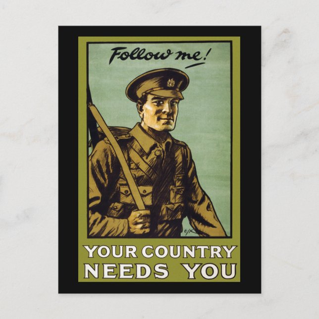 Carte Postale Suivez-Moi ! ~ Votre pays a besoin de vous (Devant)