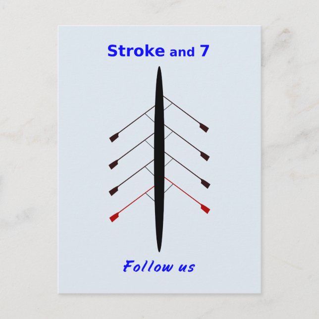 Carte Postale Suivez-nous sur la course d'aviron sept (Devant)