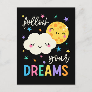 Carte Postale Suivez vos rêves   Nuage et Lune