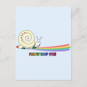 Carte Postale Suivez votre joyeux escargot Rainbow