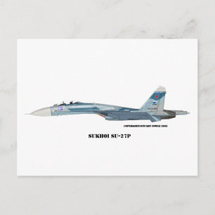Carte Postale Sukhoi SU-27P Flanker