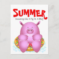 Summer Beach BBBQ Pool Party Whimson Cartoon Pig