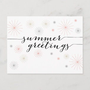 Carte Postale Summer Greetings Fireworks