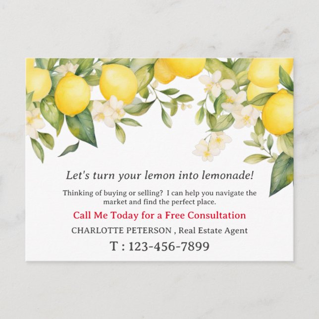 Carte Postale Summer Lemon Real Estate (Devant)