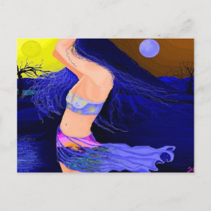 Carte Postale Sun and Moon Goddess 5.6"x4.25" landscape Postcard