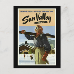 Carte Postale Sun Valley, Idaho, affiche Vintage voyage,
