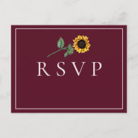 Sunflower Bordeaux Mariage RSVP Demande de chanson