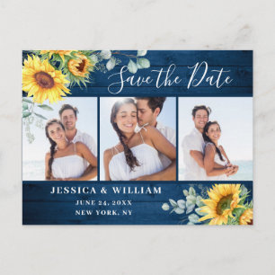 Carte Postale Sunflower Eucalyptus 3 PHOTO Mariage Enregistrer l