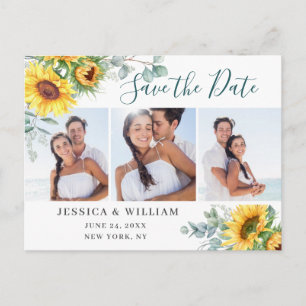 Carte Postale Sunflower Eucalyptus 3 PHOTO Mariage Enregistrer l