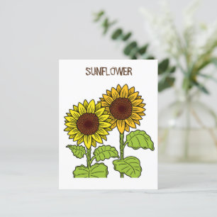 Carte Postale Sunflower jaune