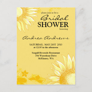 Carte Postale Sunflower Jaune Classy & Fun Invitation Fête des m