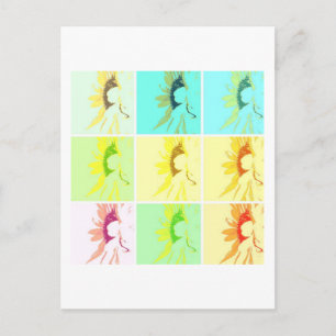 Carte Postale Sunflower Pop Art