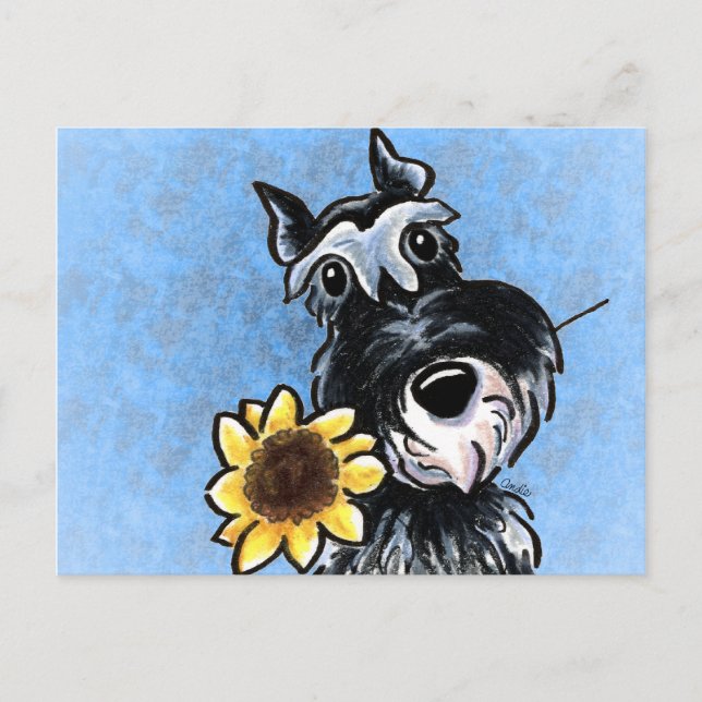 Carte Postale Sunflower Schnauzer Off-Leash Art™ (Devant)