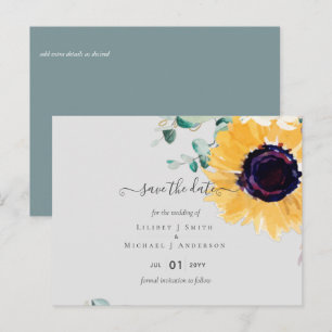Carte Postale Sunflowers Eucalyptus Mariage de verdure