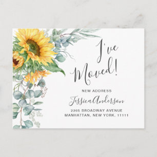Carte Postale Sunflowers Eucalyptus Rustic Moving Faire-part