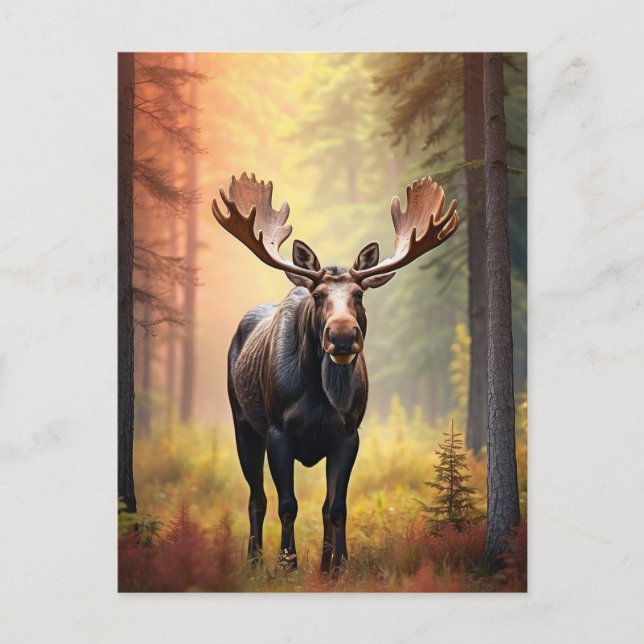 Carte Postale *~* Sunny Golden AP49 MOOSE Forêt naturelle (Devant)