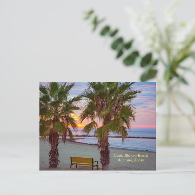 Carte Postale Sunrise, Costa Blanca Beach, Espagne (Debout devant)