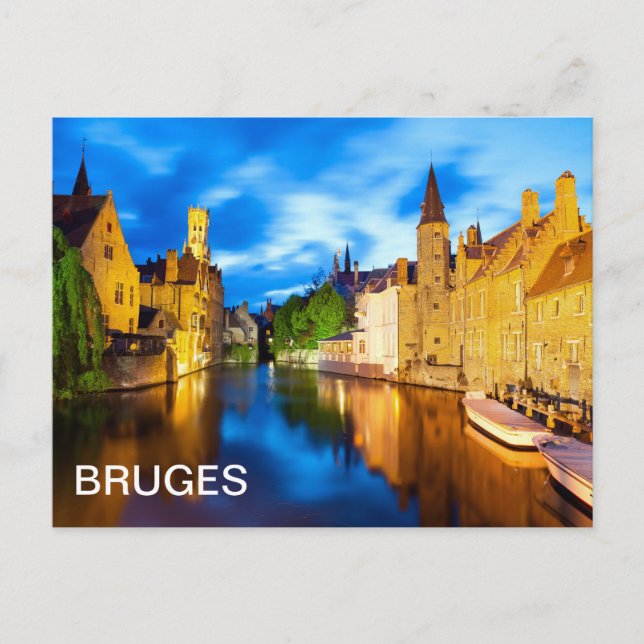 Carte Postale Sunset à Bruges. Belgique (Devant)