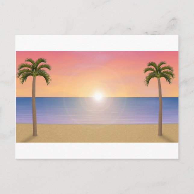 Carte Postale Sunset Beach Scene : (Devant)