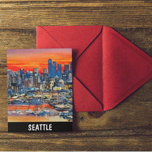 Carte Postale Sunset de Seattle Washington City