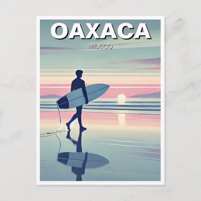 Carte Postale Sunset de Surfer moderne Oaxaca Mexique (Devant)