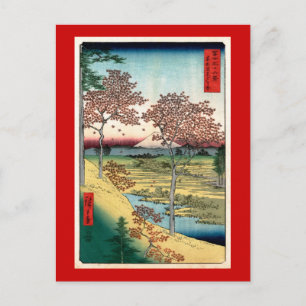 Carte Postale Sunset Hill Meguro Hiroshige Art japonais
