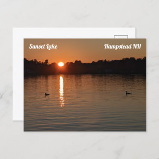 Carte postale Sunset Lake Loons au coucher du sole