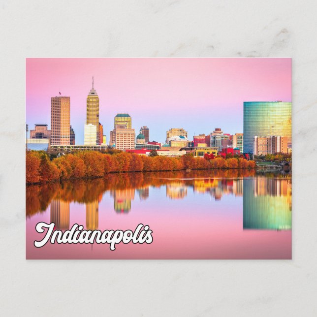 Carte Postale Sunset Over Beautiful Indianapolis, Indiana, États (Devant)