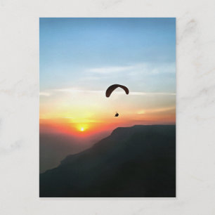 Carte Postale Sunset Paraglide Wanderlust Extreme Sports Art