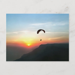 Carte Postale Sunset Paraglide Wanderlust Extreme Sports Art