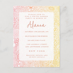 Carte Postale Sunset Sunrise Garden Scène Artiste Coral Peach