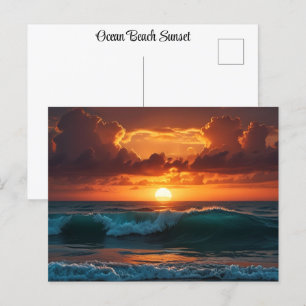 Carte Postale Sunset Sunrise Ocean Beach Waves Respirer