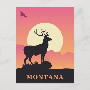 Carte Postale Sunset Vintage voyage Montana