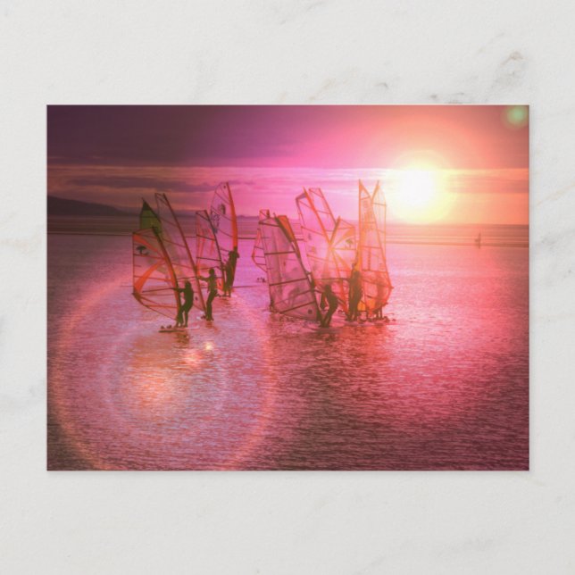 Carte postale Sunset Windsurfing (Devant)