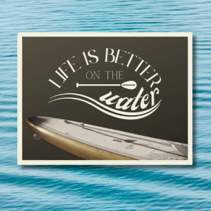 Carte Postale SUP debout paddle sepia rétro