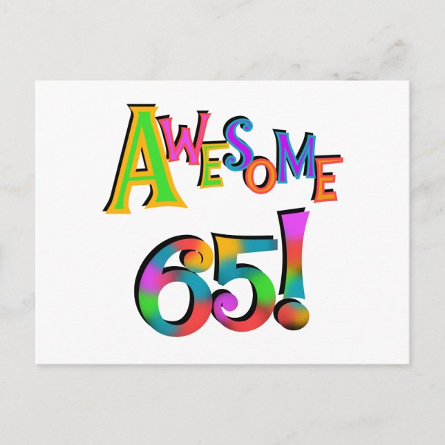 Carte Postale Super 65 Tshirts et cadeaux d'anniversaire (Devant)