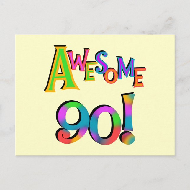 Carte Postale Super 90 T-shirts et Gifs Anniversaires (Devant)