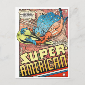 Carte Postale SUPER AMERICAN 1940's PULP COMICS HERO