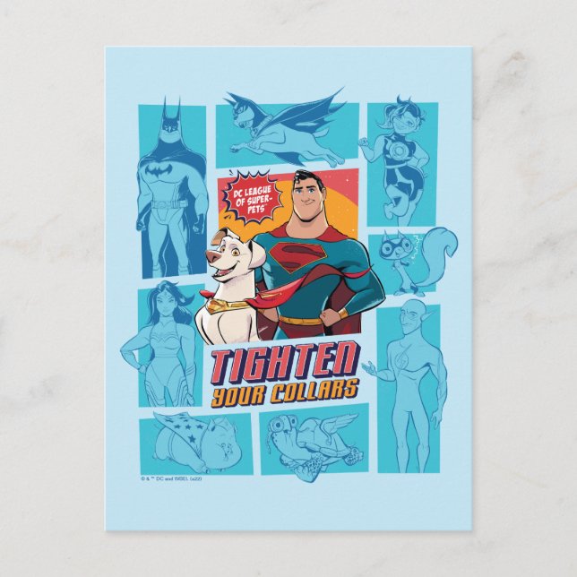 Carte Postale Super-Animaux & Justice League - Serrez vos collie (Devant)