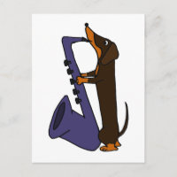 Super Dachshund Chien Jouant Saxophone