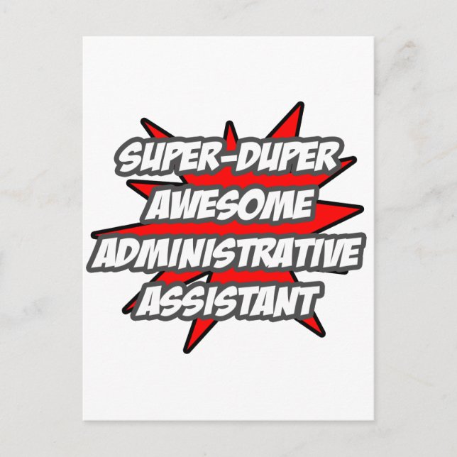 Carte Postale Super Duper Awesome Admin. Assistant (Devant)