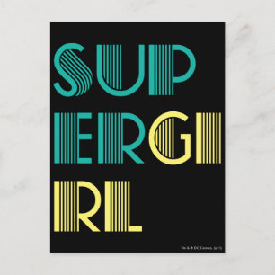 Carte Postale Super girl Green and Yellow