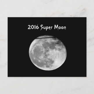 Carte Postale Super Lune avec Passage d'avion/Personnalisable!