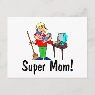 Carte Postale Super Maman (4 Bras)