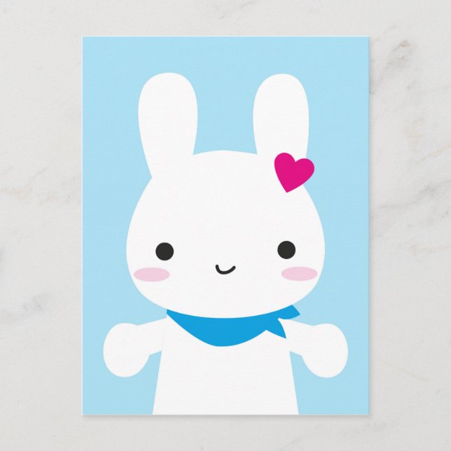 Carte Postale Super mignonne Kawaii Bunny (Devant)