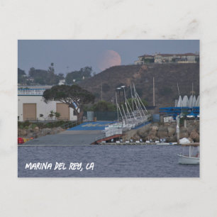 Carte Postale Super Moon de récolte - Marina Del Rey, CA