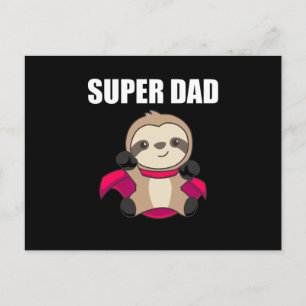 Carte Postale Super Papa Hero Funny Sloth Papa Père