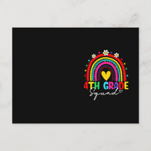 Carte Postale Super Rainbow Girl Boys Enseignant Bonjour 4e anné
